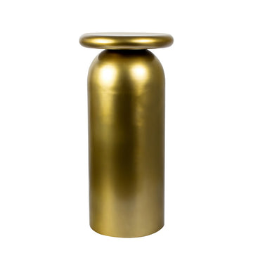 Miles 22.75" Mid-Century Modern Metal Sleek Cylinder Drink Table